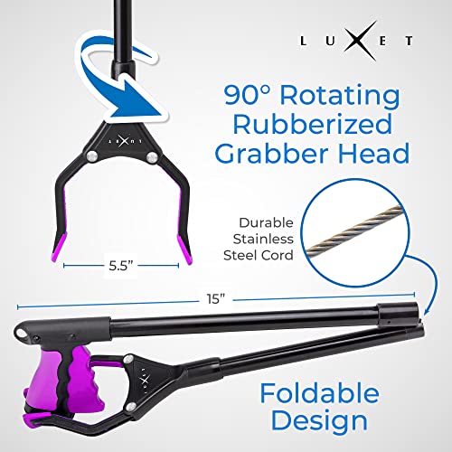 Reacher Tool 32" Steel Foldable Pick Up Stick with Magnetic Tip a7