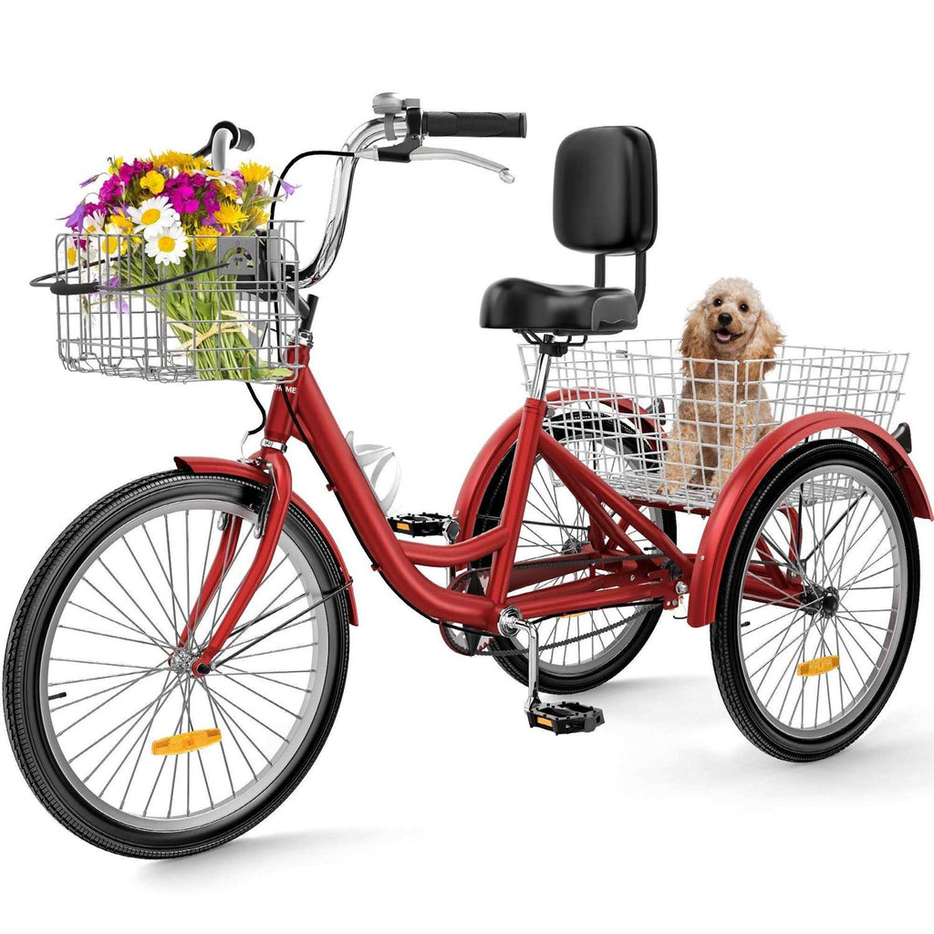 26 Adult Tricycle 3 Wheel Bikes 1 Speed Trike Bike - Sports Supplies Online Store
