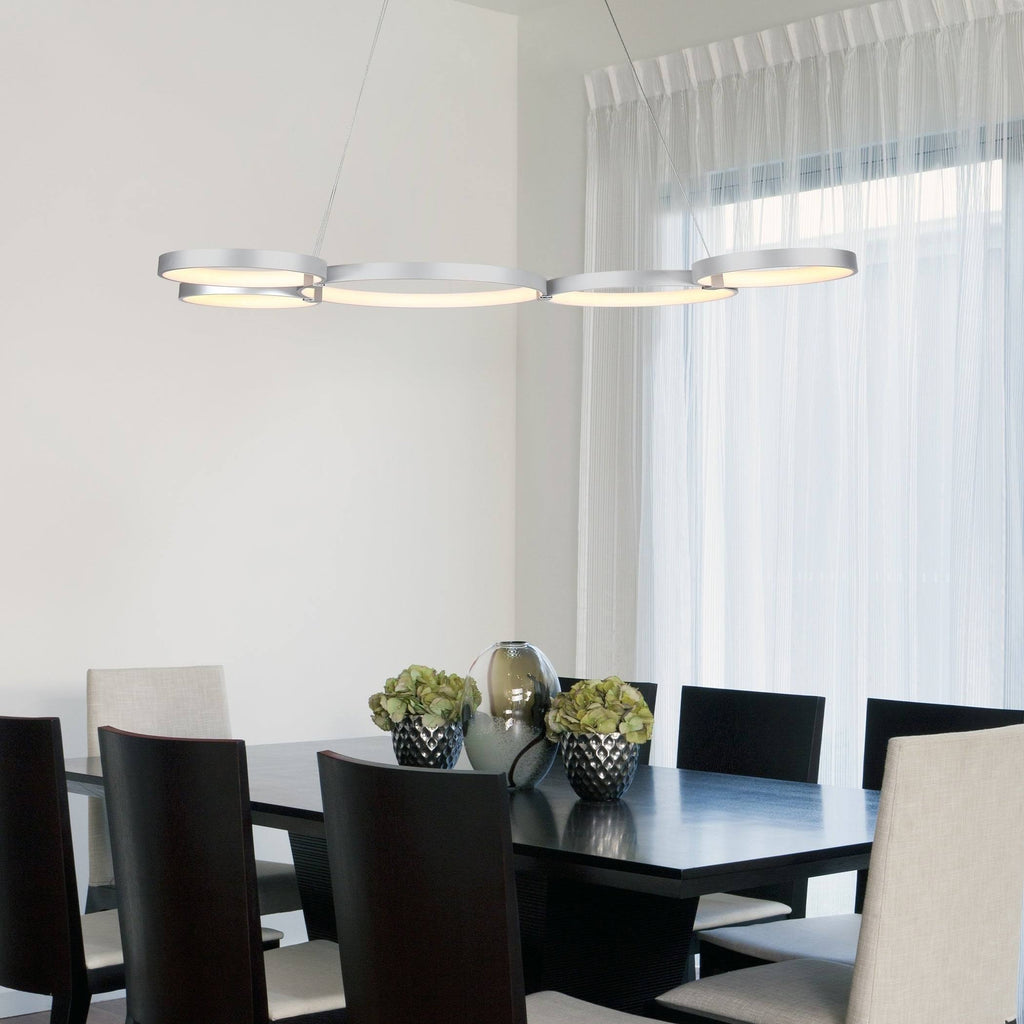 Modern LED Multi-Ring Chandelier Silver a7