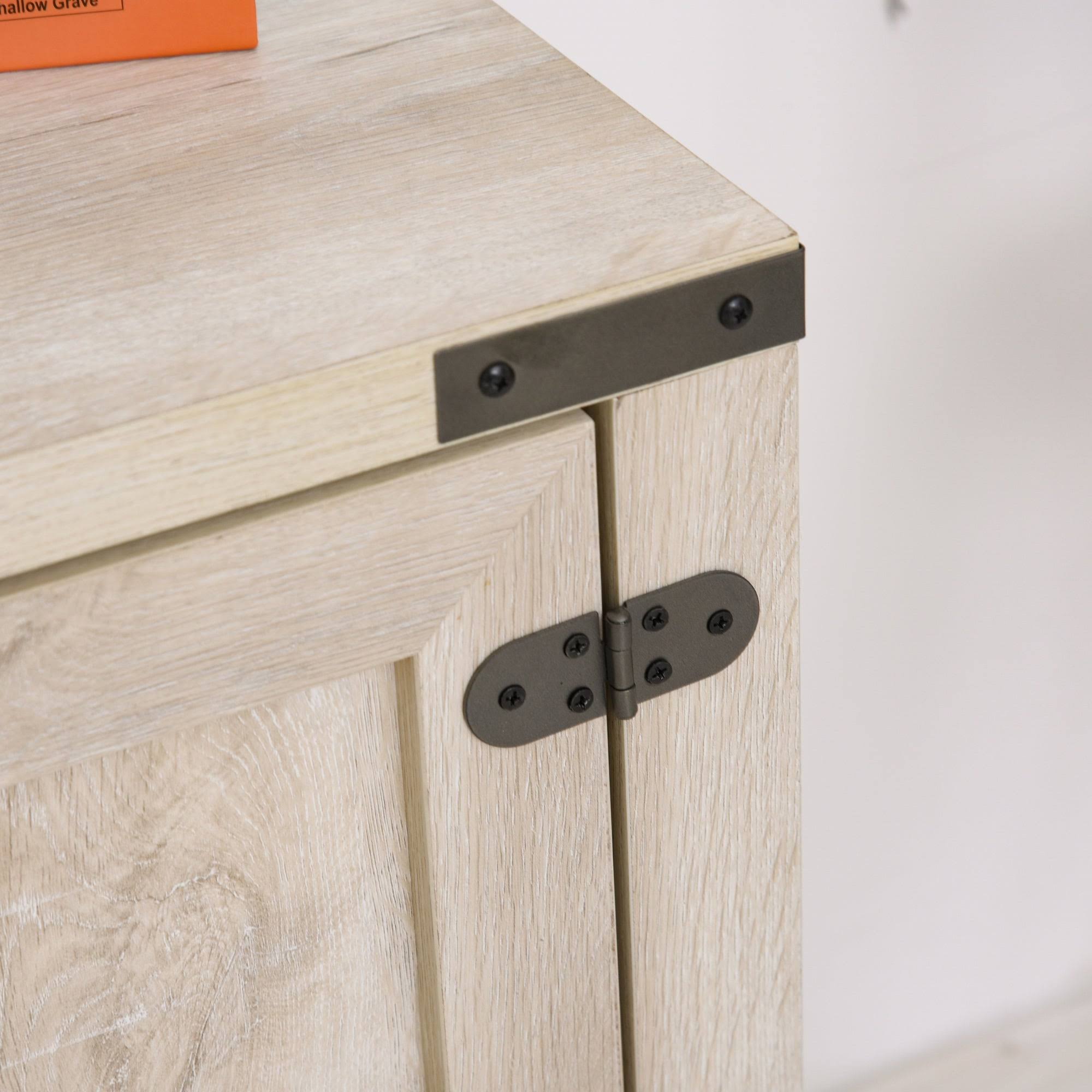 White Storage Cabinet with Bottom Shelf 7k