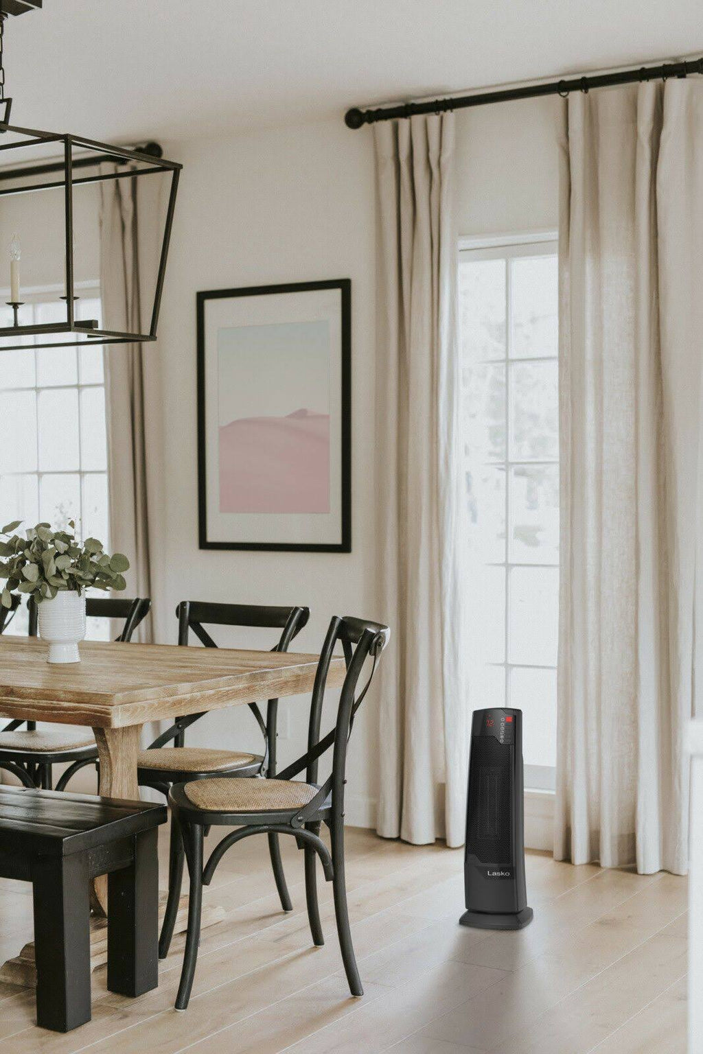 Ceramic Tower Space Heater with Remote, Black k7m