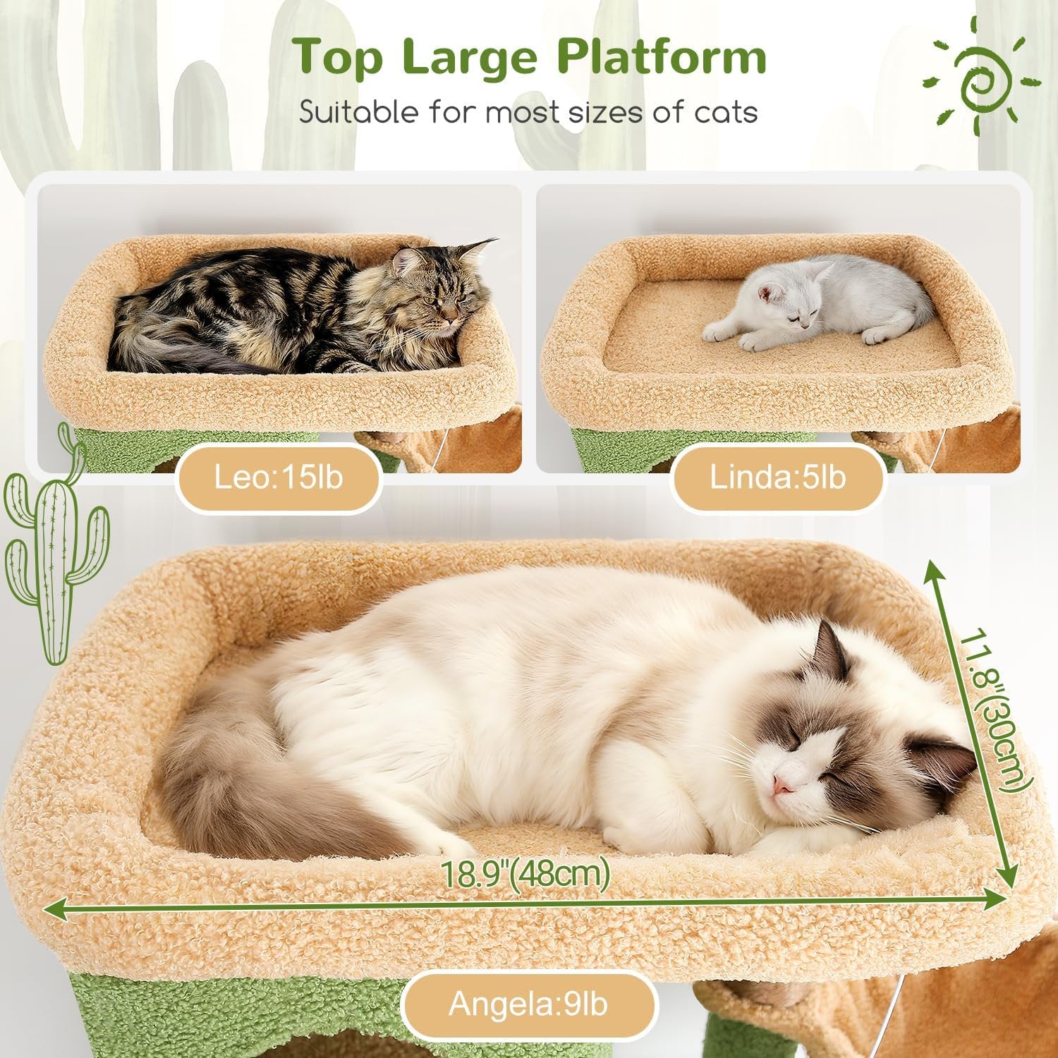 Cat Climbing Tower with Platform and Caves 7k