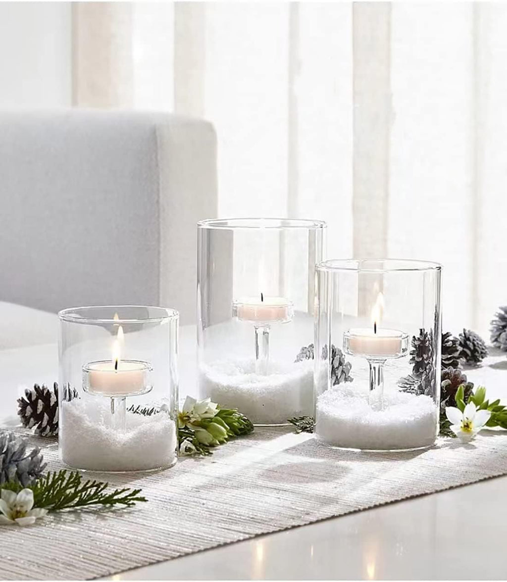 Cylinder Hurricane Candle Holder for Table Centerpieces, Set of 3 k7
