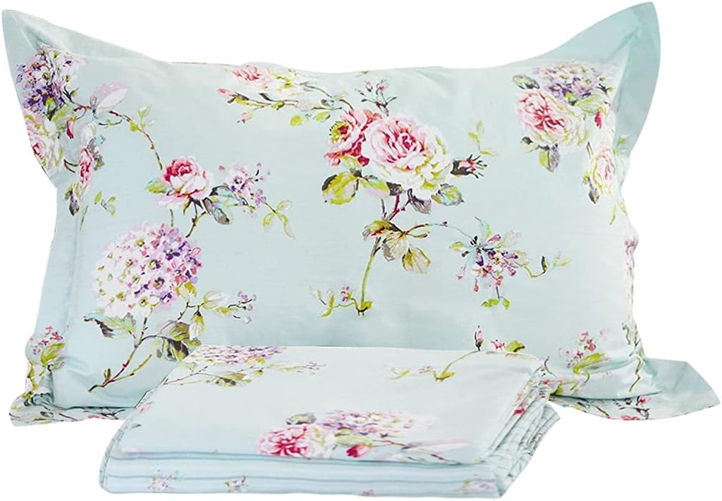 Floral Cotton Sheet Set King 4-Piece Deep Pocket a7