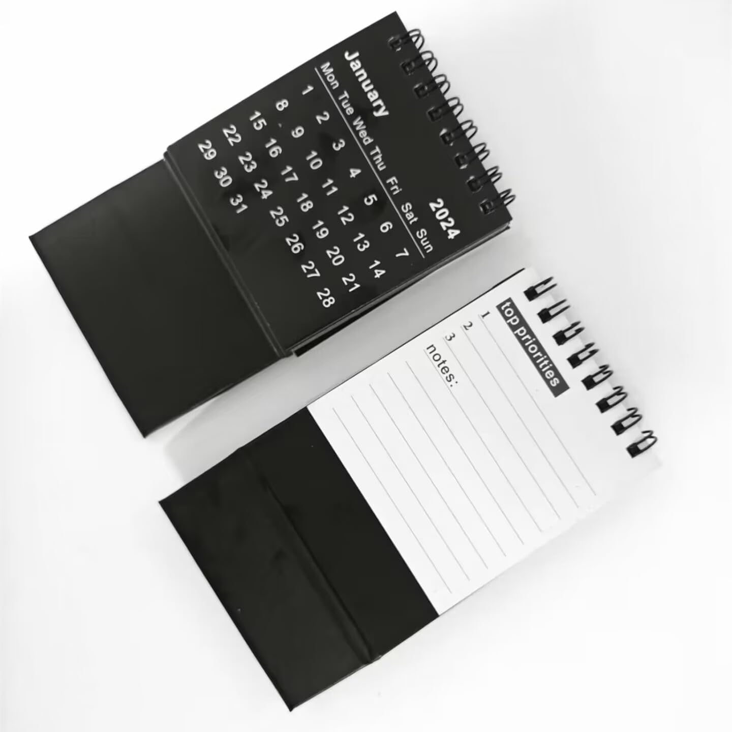 Desk Stand Calendar 2024-2025, Small Desktop Monthly Flip Schedule, Black k7