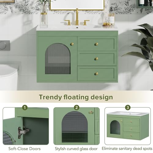 Bathroom Vanity with Sink 2 Drawers White a7
