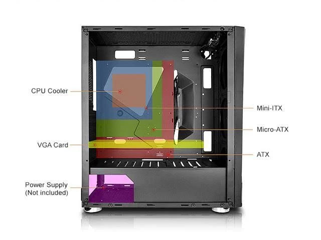 ATX Mid Tower PC Case with Tempered Glass Side RGB k7p