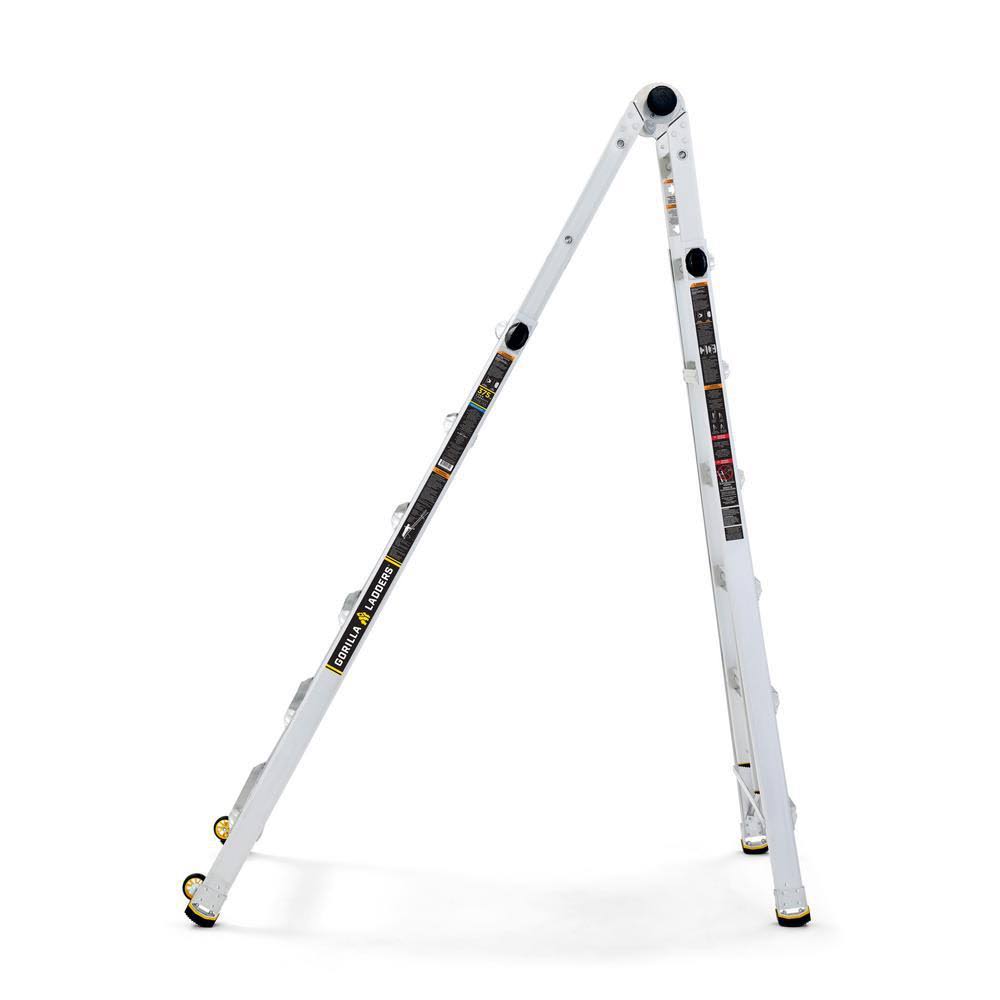 Aluminum Multi-Position Ladder with Wheels 26 ft, 375 lb Load Capacity k7