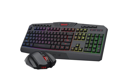 Wireless RGB Gaming Keyboard and Mouse Set with Multimedia Keys 7x