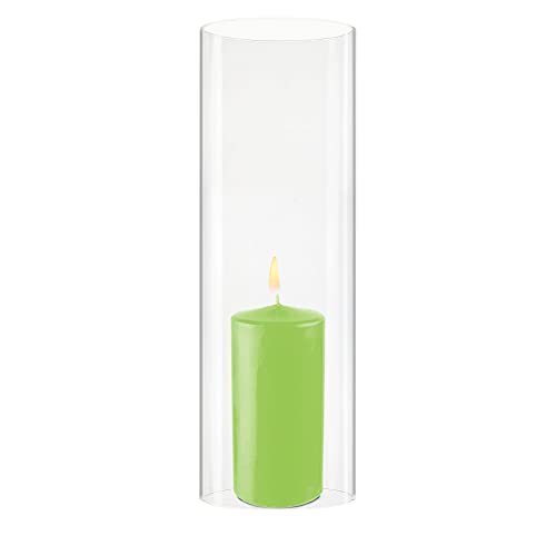 Glass Open Ended Hurricane Candleholder Bottomless Cylinder Sleeve Clear Chimney Shade Tube Cover k7m