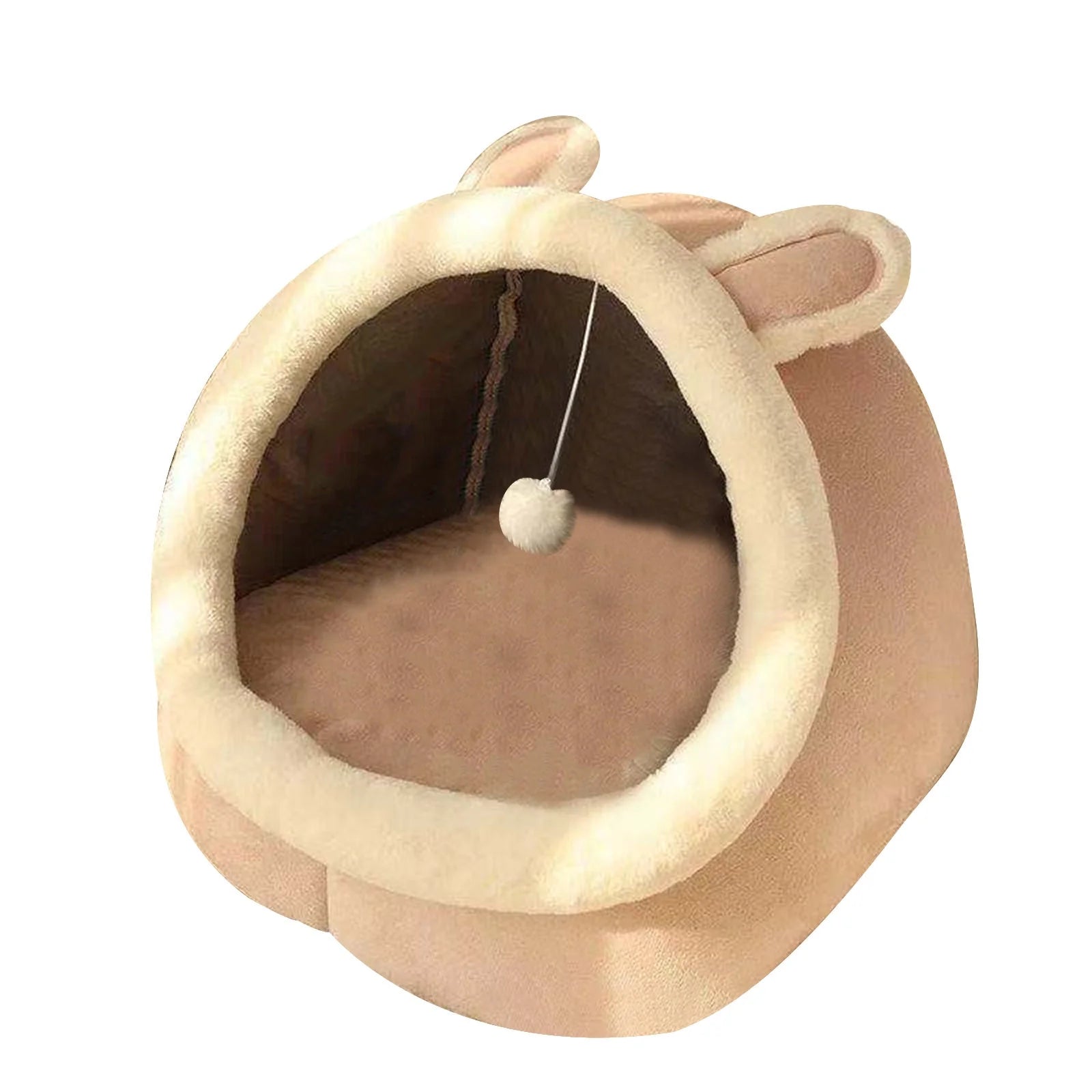 Cat Bed with Ears Cozy Indoor Pet House Pink7k