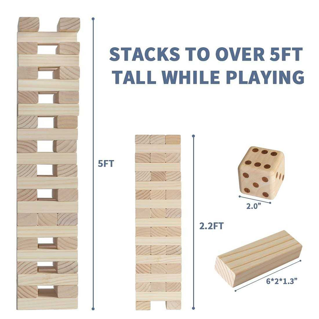 Giant Tumble Tower Game Stacking Indoor Outdoor k7p