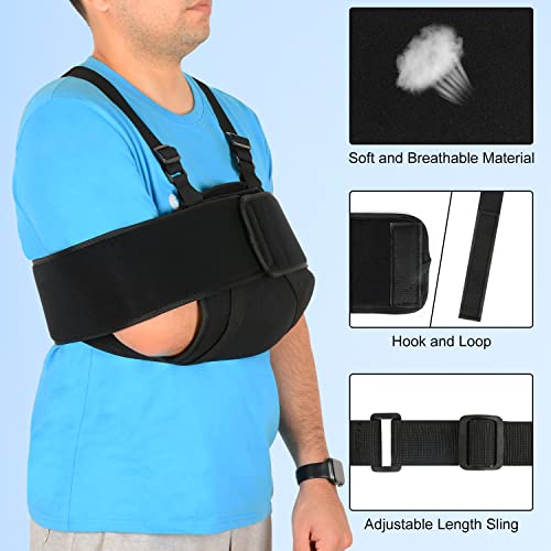 Arm Sling Shoulder Immobilizer Adjustable Support Brace Black k7