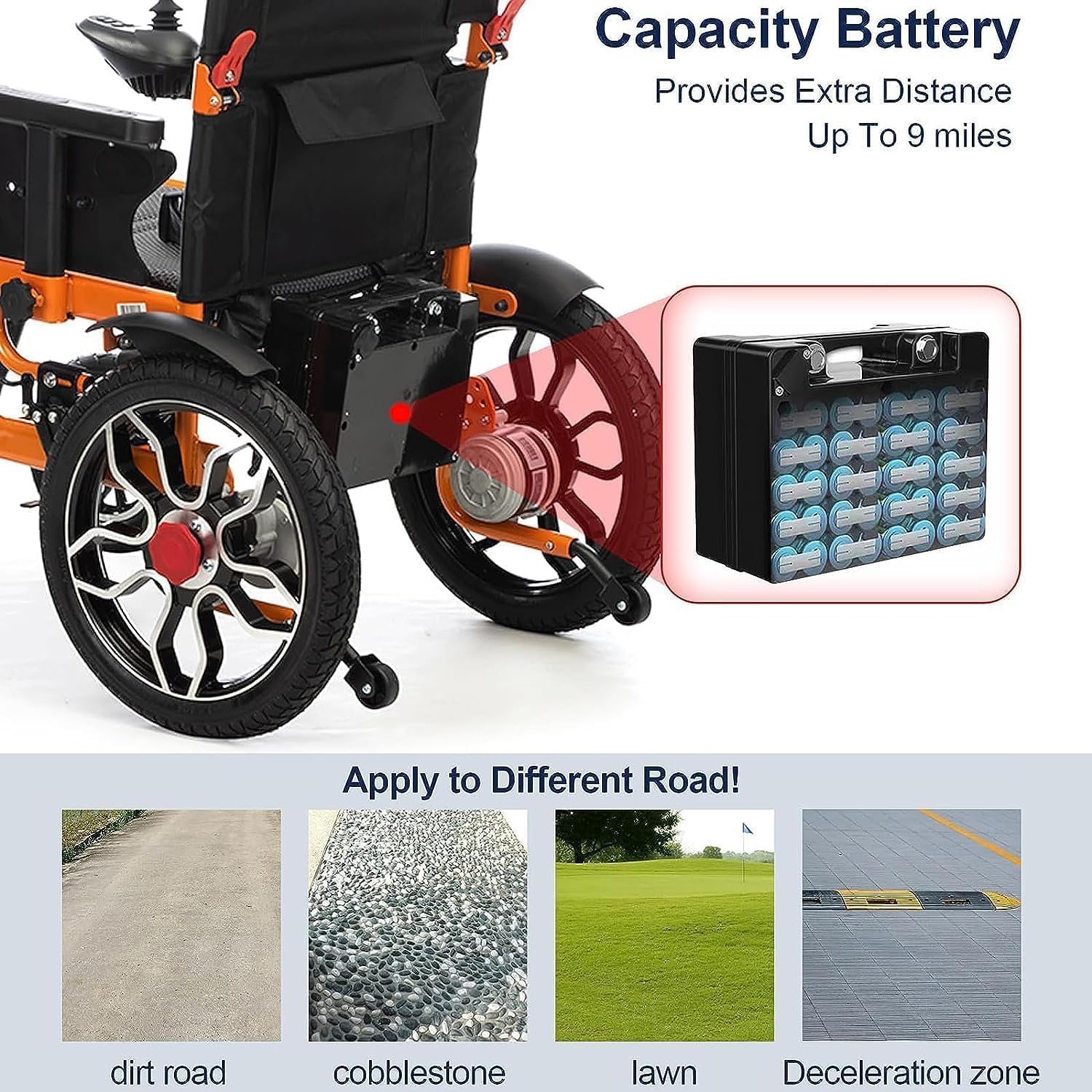 Electric Wheelchair Foldable Portable for Adults All Terrain Power Chair k7p