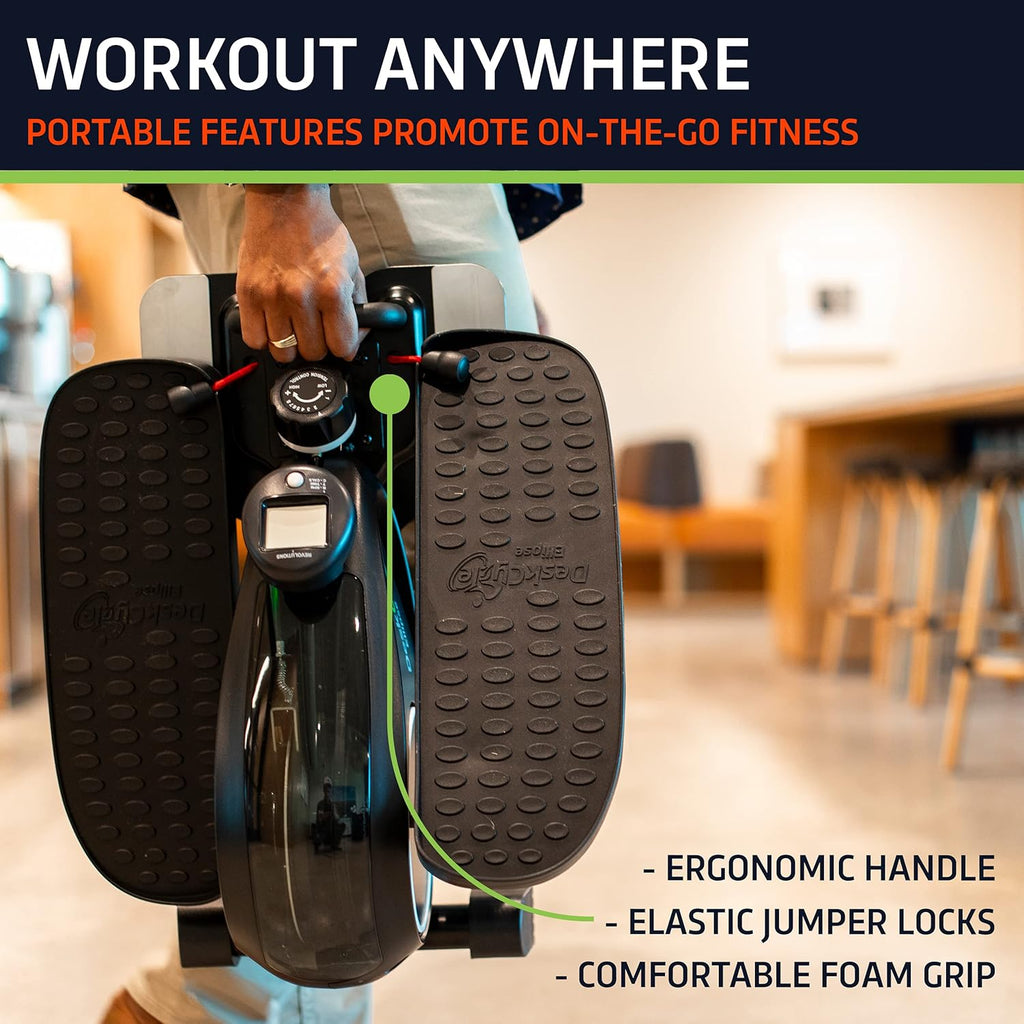 Ellipse Under Desk Elliptical Machine, Compact Seated Pedal Exerciser, Black k7
