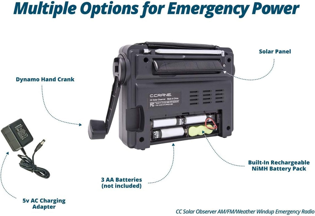 Solar Crank Emergency Radio AM FM NOAA Weather LED Flashlight 2 Pack k7