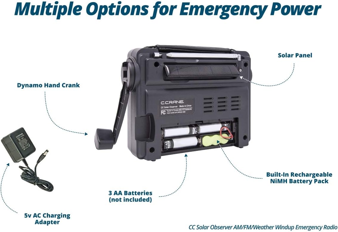 Solar Crank Emergency Radio AM FM NOAA Weather LED Flashlight 2 Pack k7