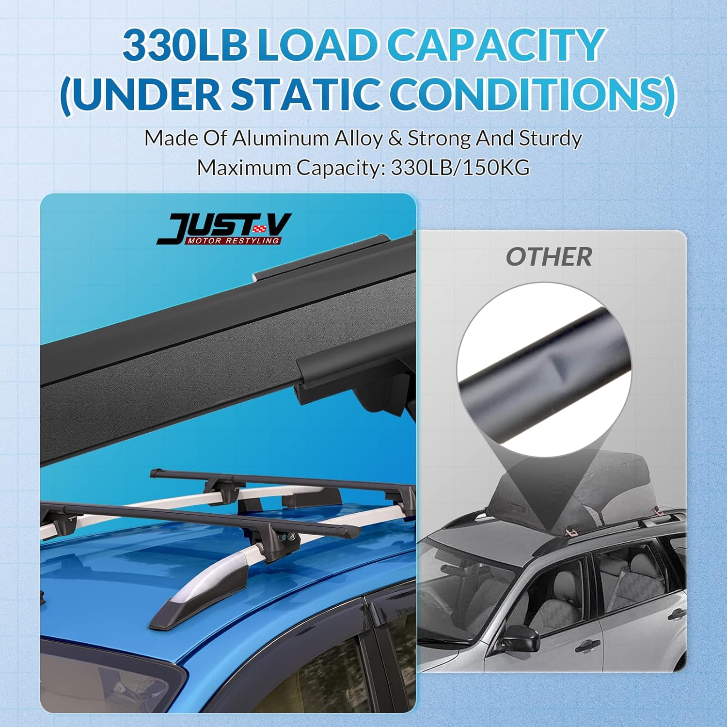 Roof Rack Cross Bars Adjustable Lockable Aluminum Black 7k