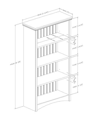 Bookcase 4-Shelf Gray Maple a7