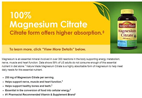 Magnesium Citrate 250 mg Softgels 180 Count a7