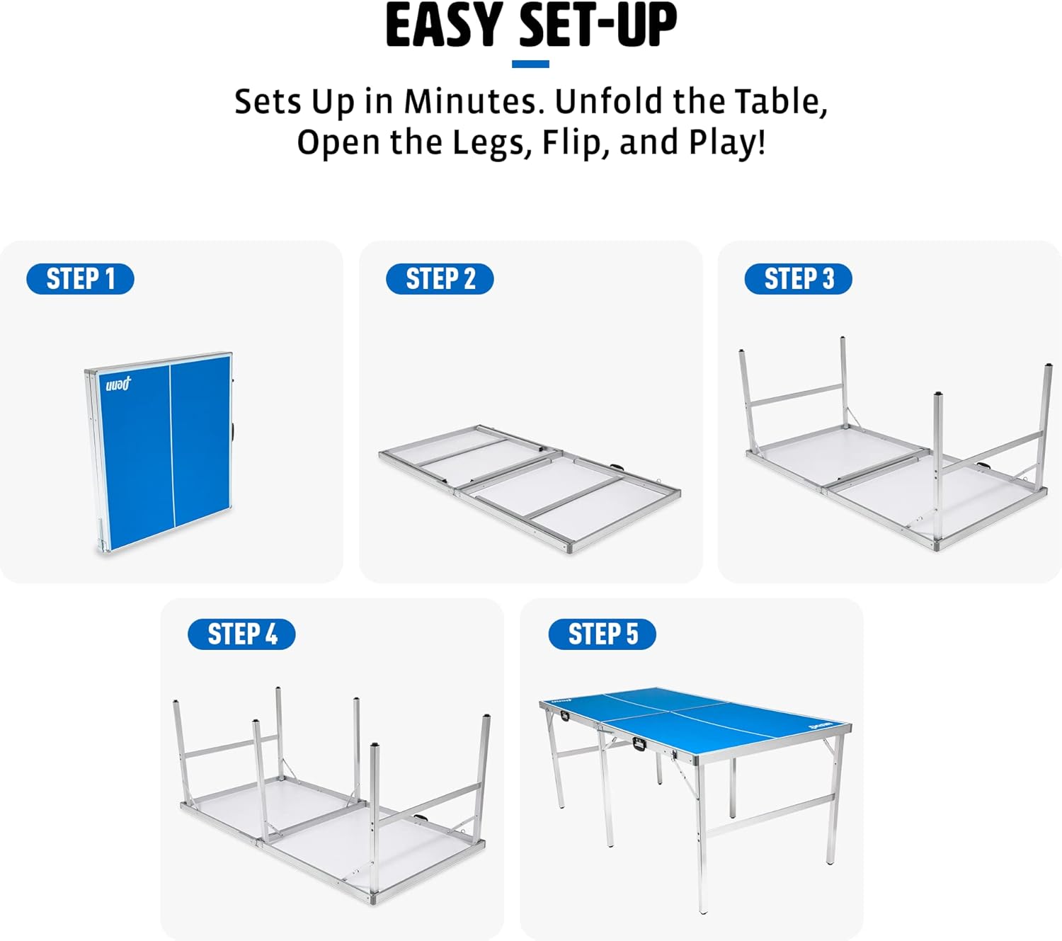 Space Saver Table Tennis Table 6ft Indoor Outdoor Portable with Net Paddles Balls a7