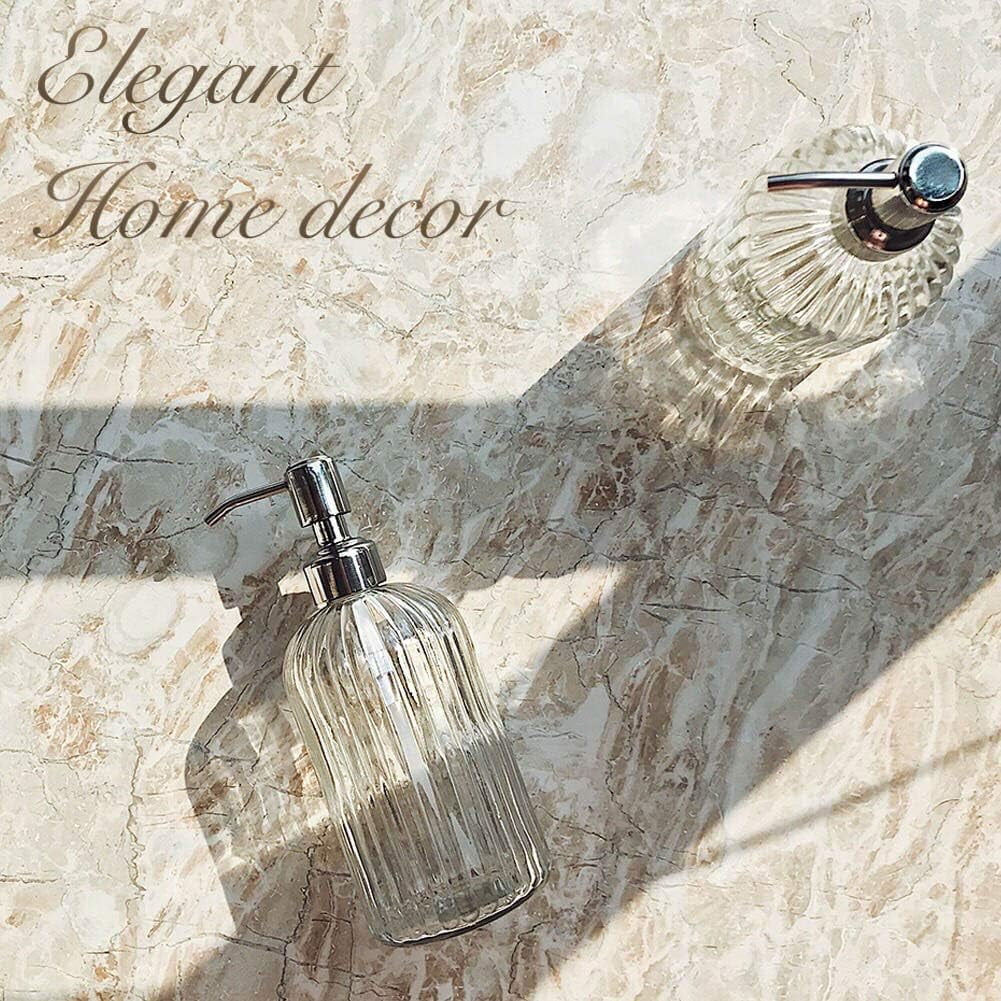 Clear Glass Soap Dispenser with Stainless Steel Pump a7k