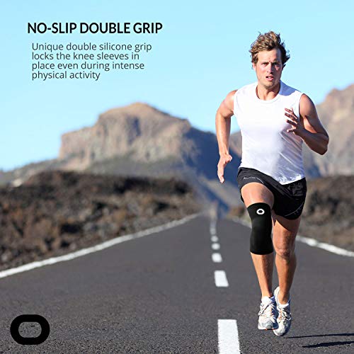 Compression Knee Sleeve for Pain Relief, Non-Slip Gym Support q7m
