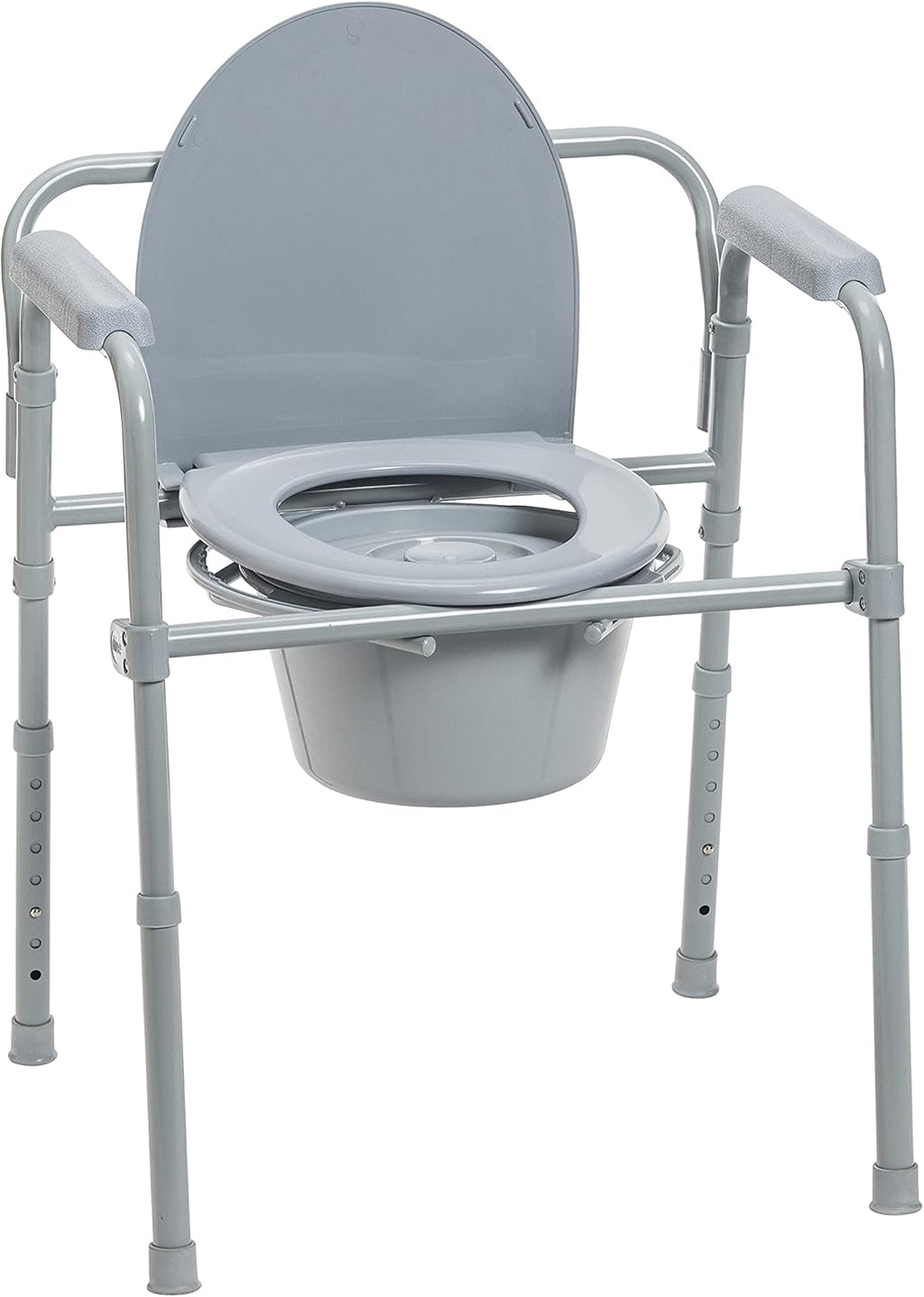 Folding Transport Wheelchair with Removable Footrest Commode Chair k7m