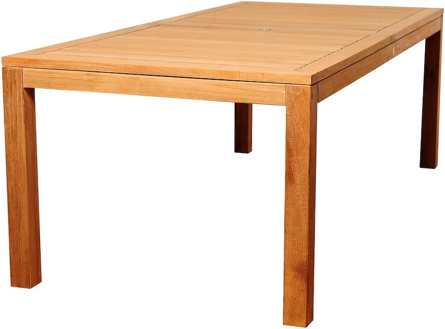 Patio Dining Set with Teak Table and Resin Chairs a7