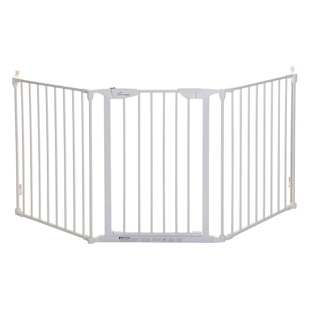 Dreambaby Newport Adapta Baby Gate - Use at Top or Bottom of Stairs - for Straight, Angled or Irregular Shaped Openings (White)