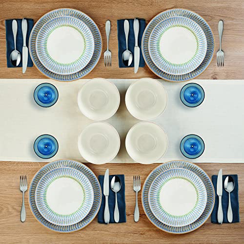Blue 12 Piece Dinnerware Set Service For 4 k7