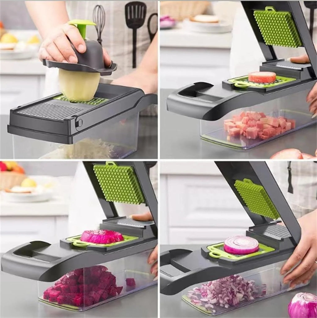 Vegetable Cutter & Slicer Set, Stainless Steel Blades, Pink k7