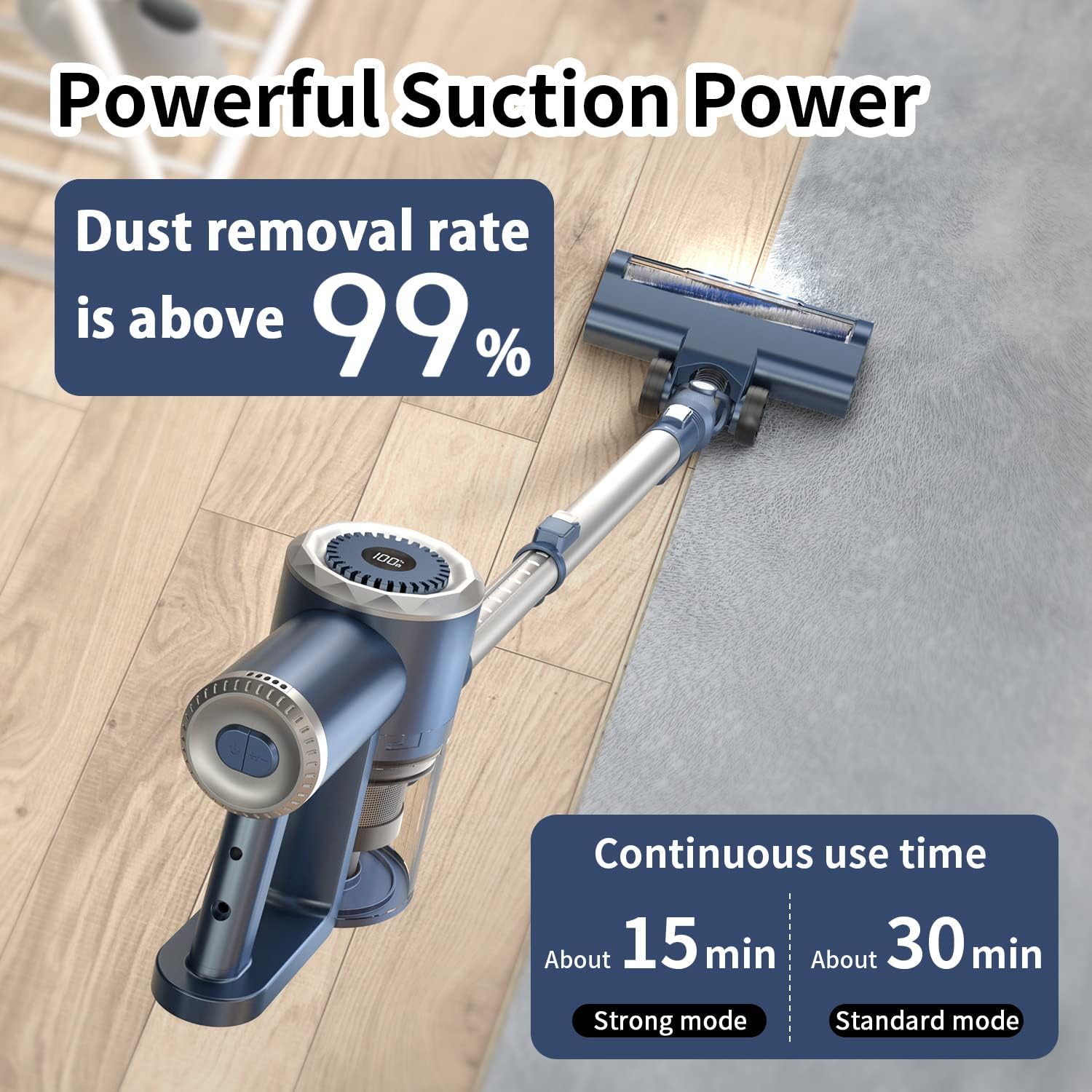 Cordless Stick Vacuum Cleaner with LED Display 20000Pa 4in1 Lightweight a7