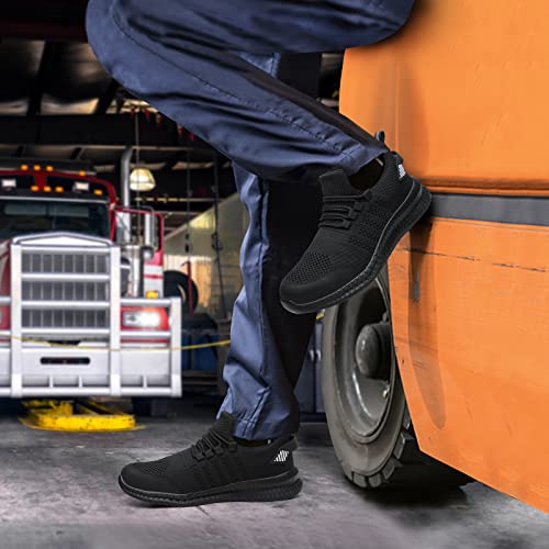 Steel Toe Work Shoes Lightweight Slip Resistant Safety Sneakers q7