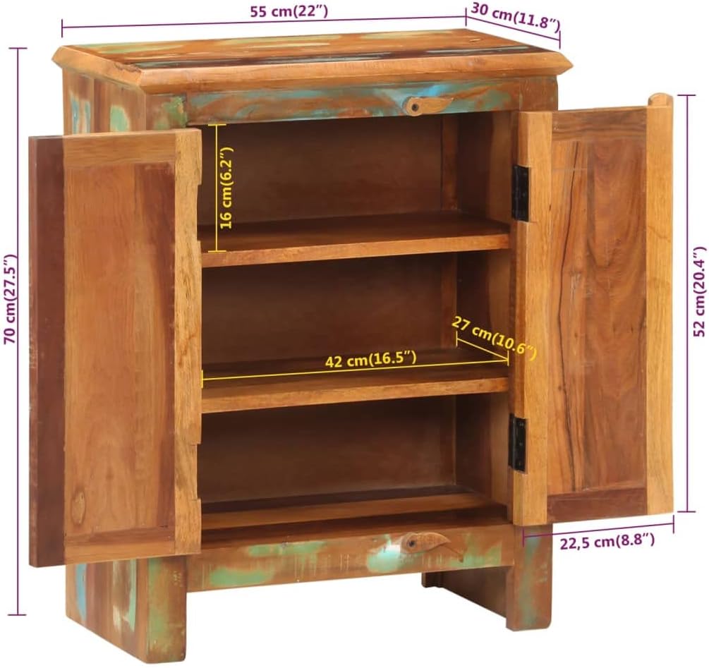 Sideboard with 2 Doors Solid Wood Reclaimed a7