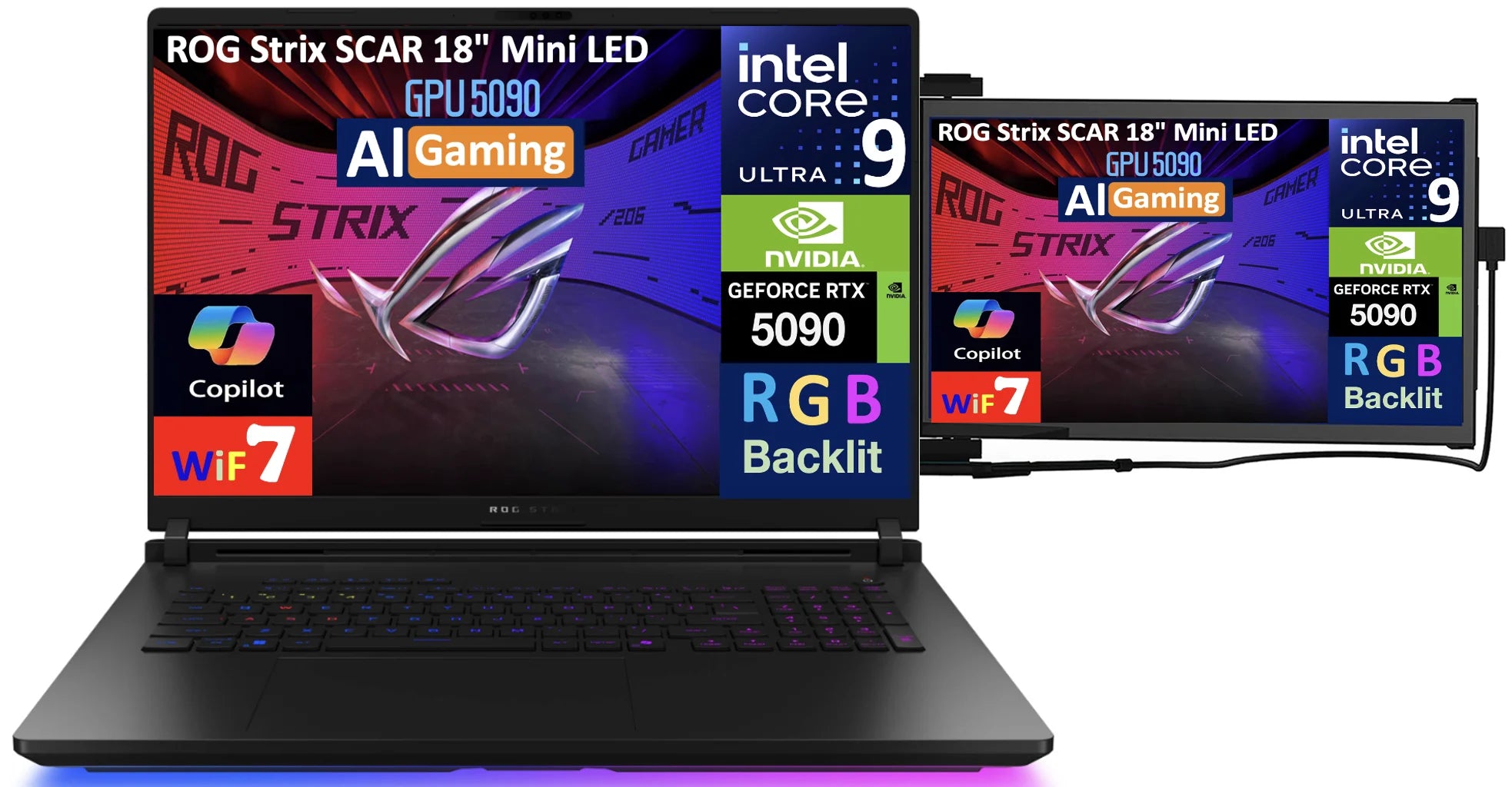 Gaming Laptop 18in 240Hz Mini LED Display RTX 5090 32GB 8TB SSD k7m