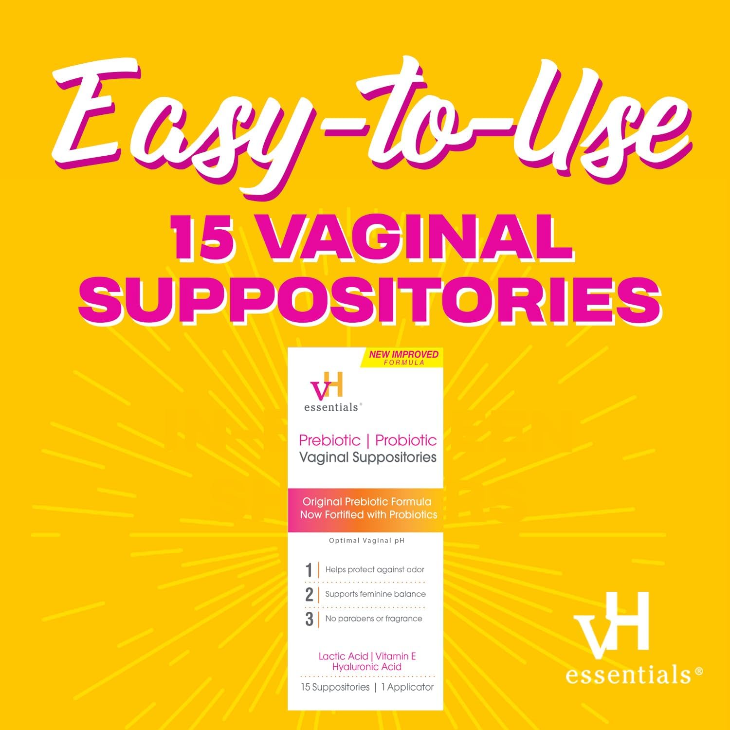 Prebiotic pH Balanced Vaginal Suppositories, 15 Count k7