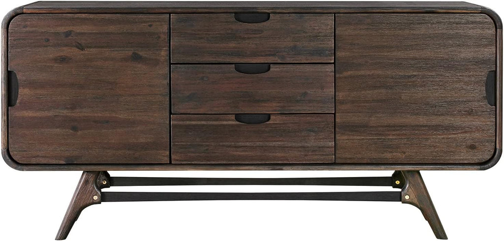 Serving Cabinet Buffet Sideboard with 3 Drawers, Brown q7