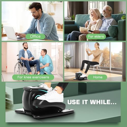 Electric Under Desk Elliptical Leg Exerciser for Seniors Adults with Remote Control k7m