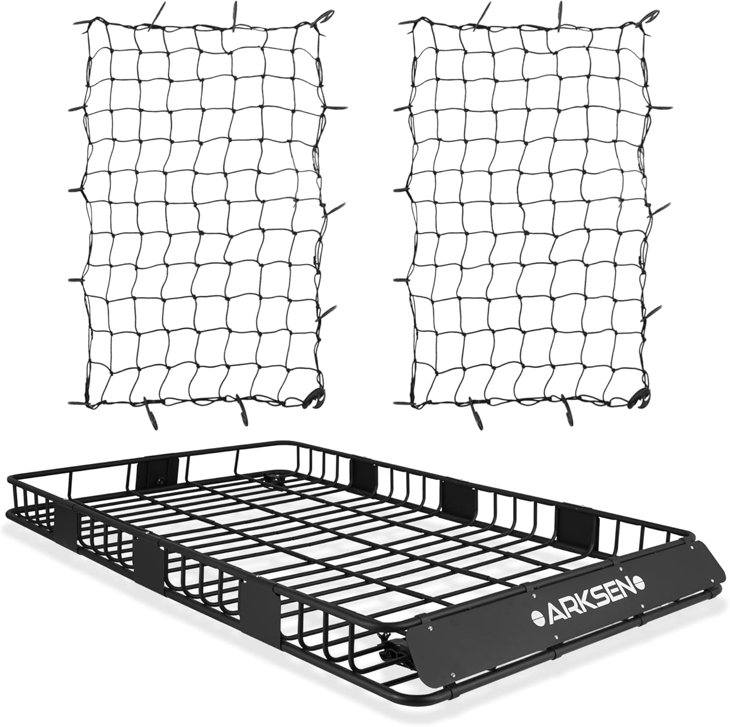 Roof Rack Cargo Basket with Soft-Shell Carrier for SUV Trucks Cars Black k7m