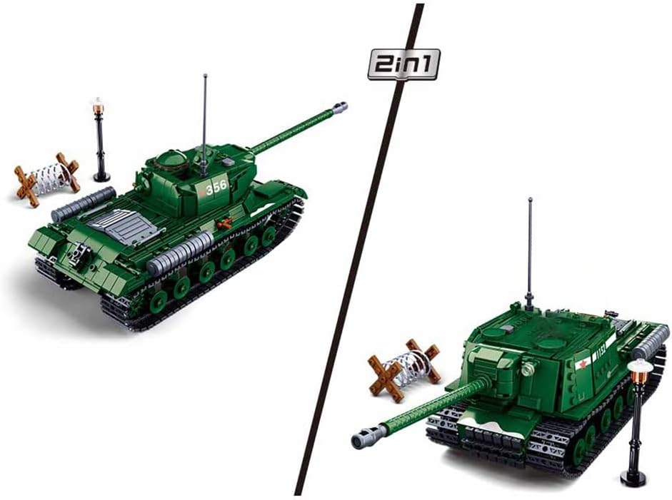 Heavy Tank Building Block with 3 Soldier Figures, 845 PCS Toys for Kid and Adult k7
