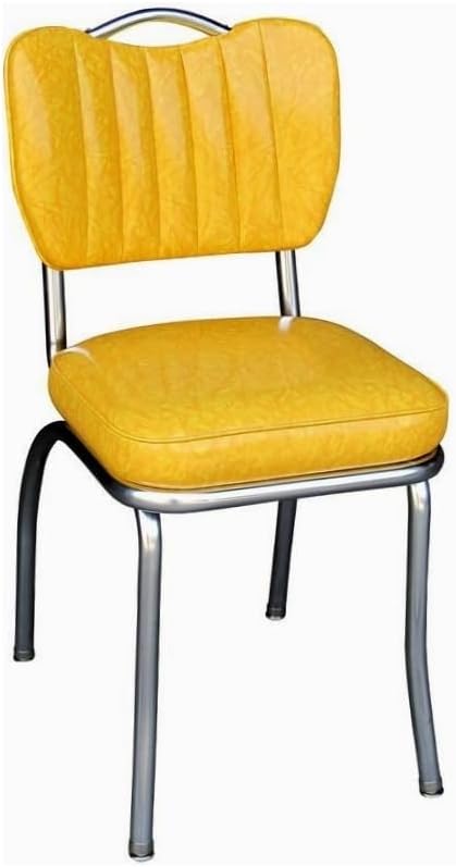 Diner Chair with Channel Back and Box Seat Yellow k7m