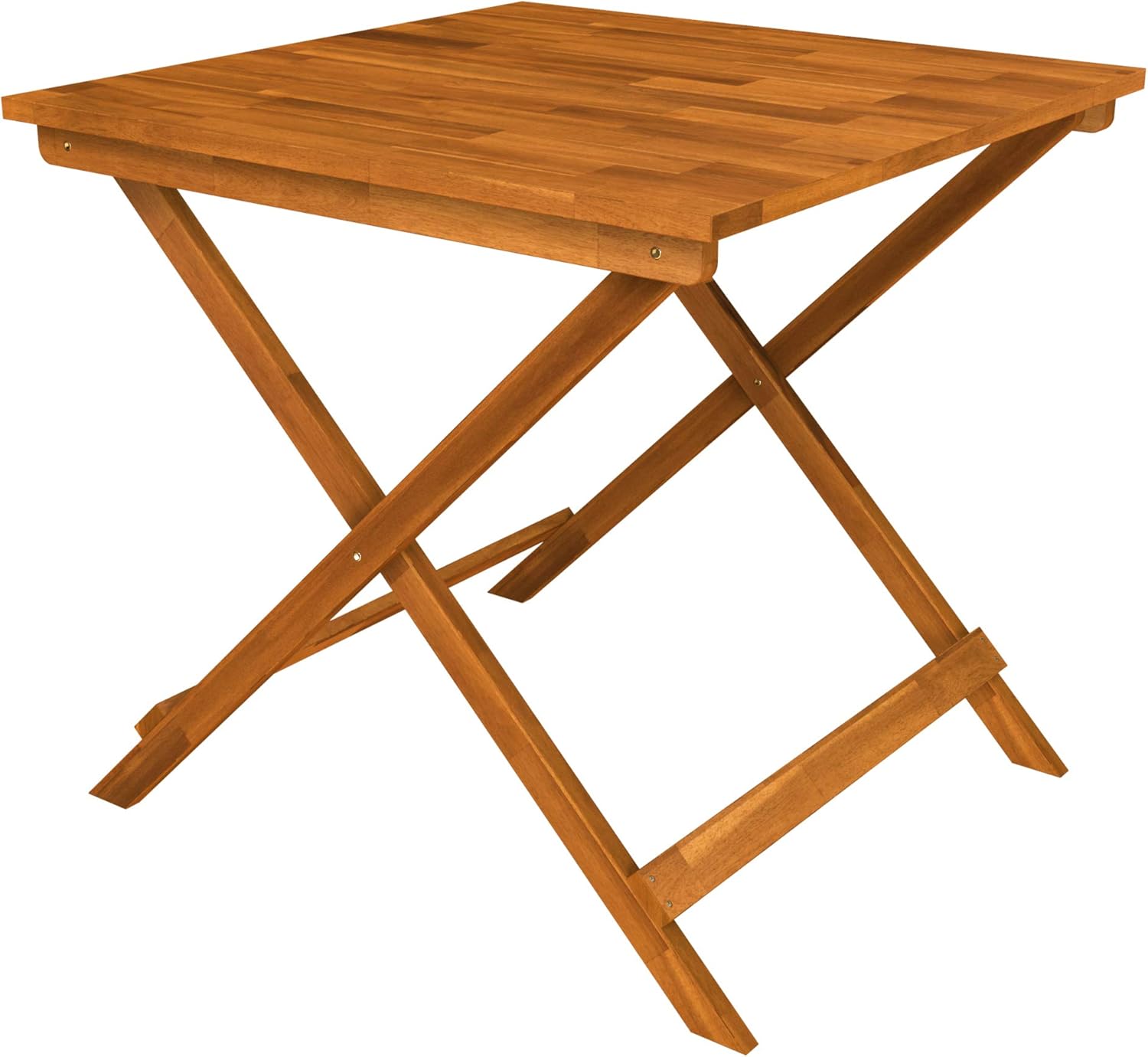 Interbuild Sydney Wood Folding Indoor Outdoor Small Table, Balcony|Backyard|Garden|Patio Table 29.5" x 29.5" x 28.7", Golden Teak