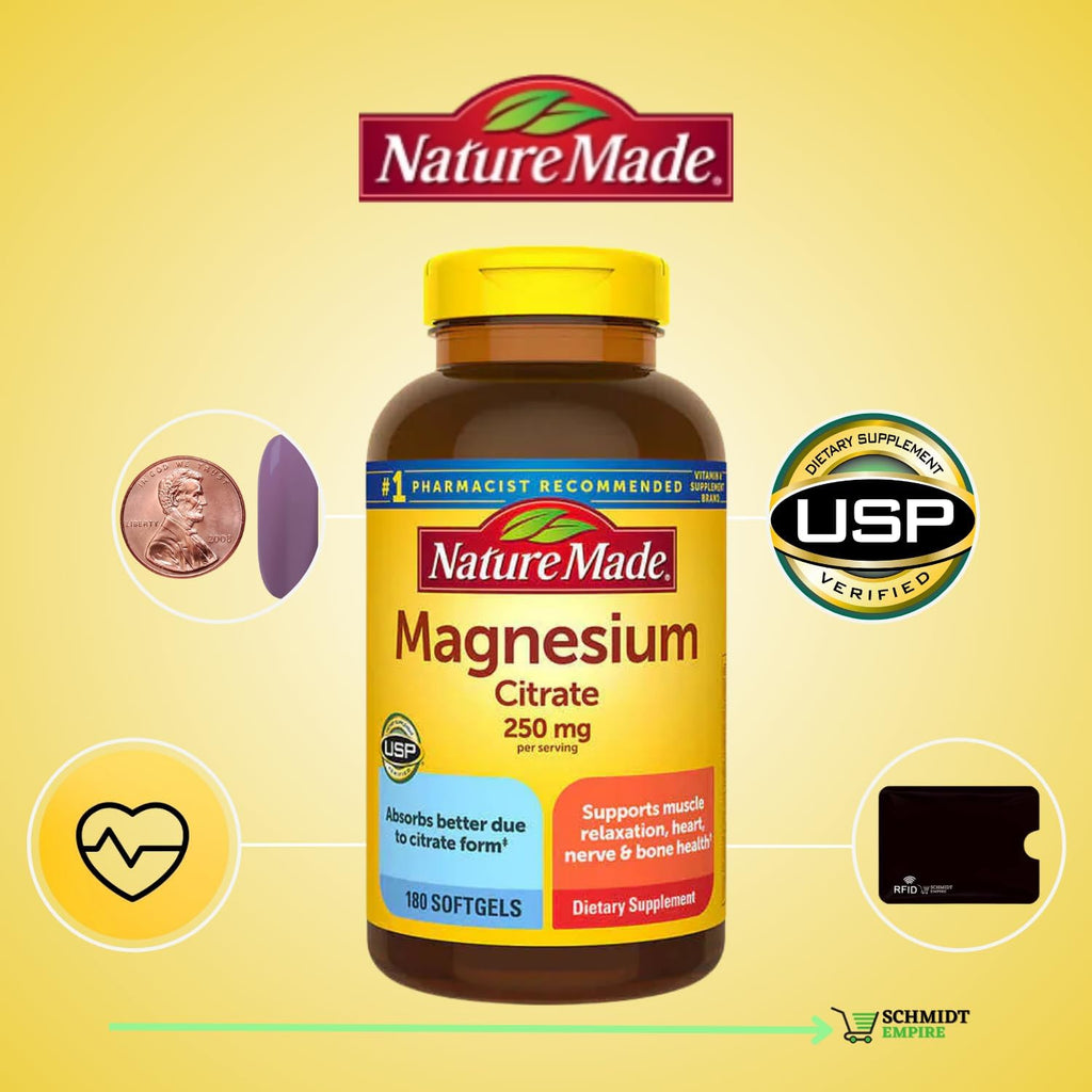 Magnesium Citrate 250 mg Softgels 180 Count a7