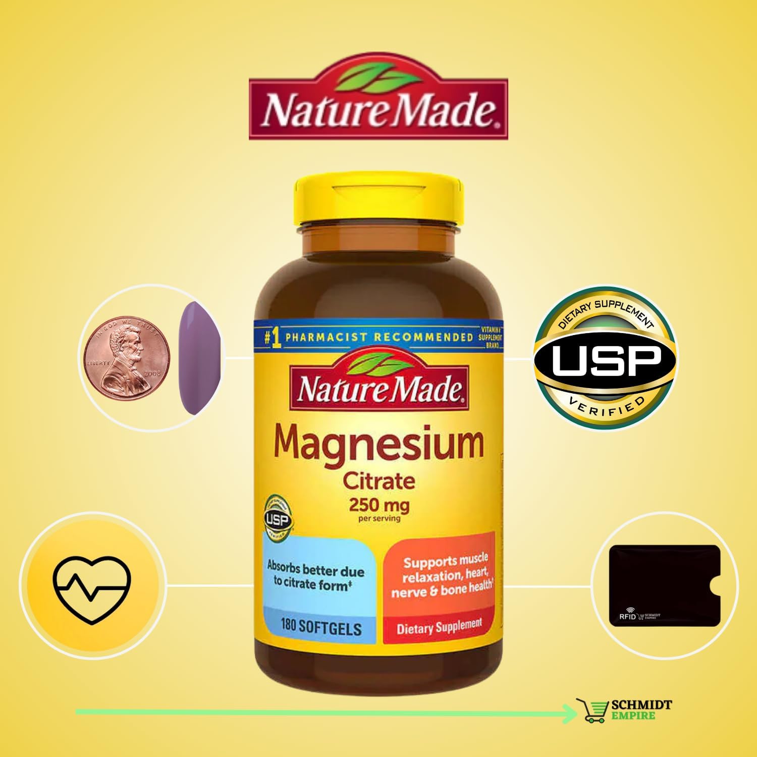 Magnesium Citrate 250 mg Softgels 180 Count a7