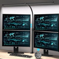 Desk Lamp for Home Office, Desk Light with Remote Control, Monitor Light with Telescopic Rod, Gesture Sensing Office Lamp, Architect Desk Lamp, Adjustable Brightness & Color Temperature, 24W