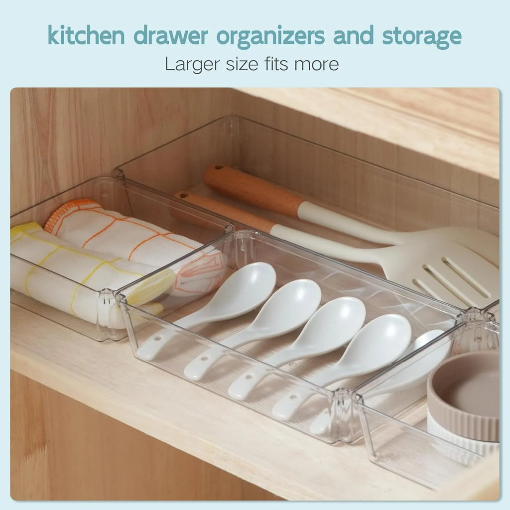 Clear Plastic Drawer Organizer Trays 6 Pack a7