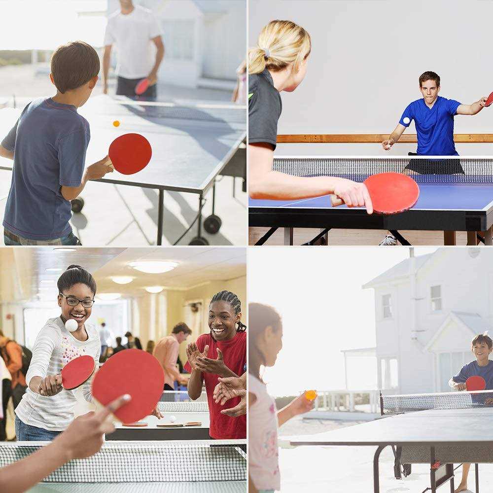 Ping Pong Paddle Set with Retractable Net and Carry Bag k7m