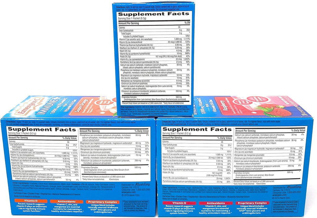 Dietary Supplement Fizzy Drink Mix Powder Super Orange Raspberry k7m