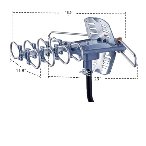 Outdoor TV Antenna Long Range 360 Rotation 4K VHF UHF 2 TVs k7